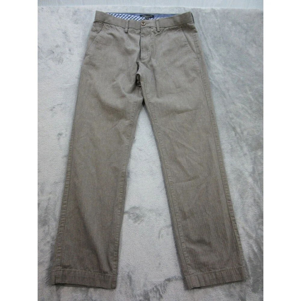 Banana Republic Kentfield Pants Men Size 31 x32 (Actual 29 x28) Beige Flat Front